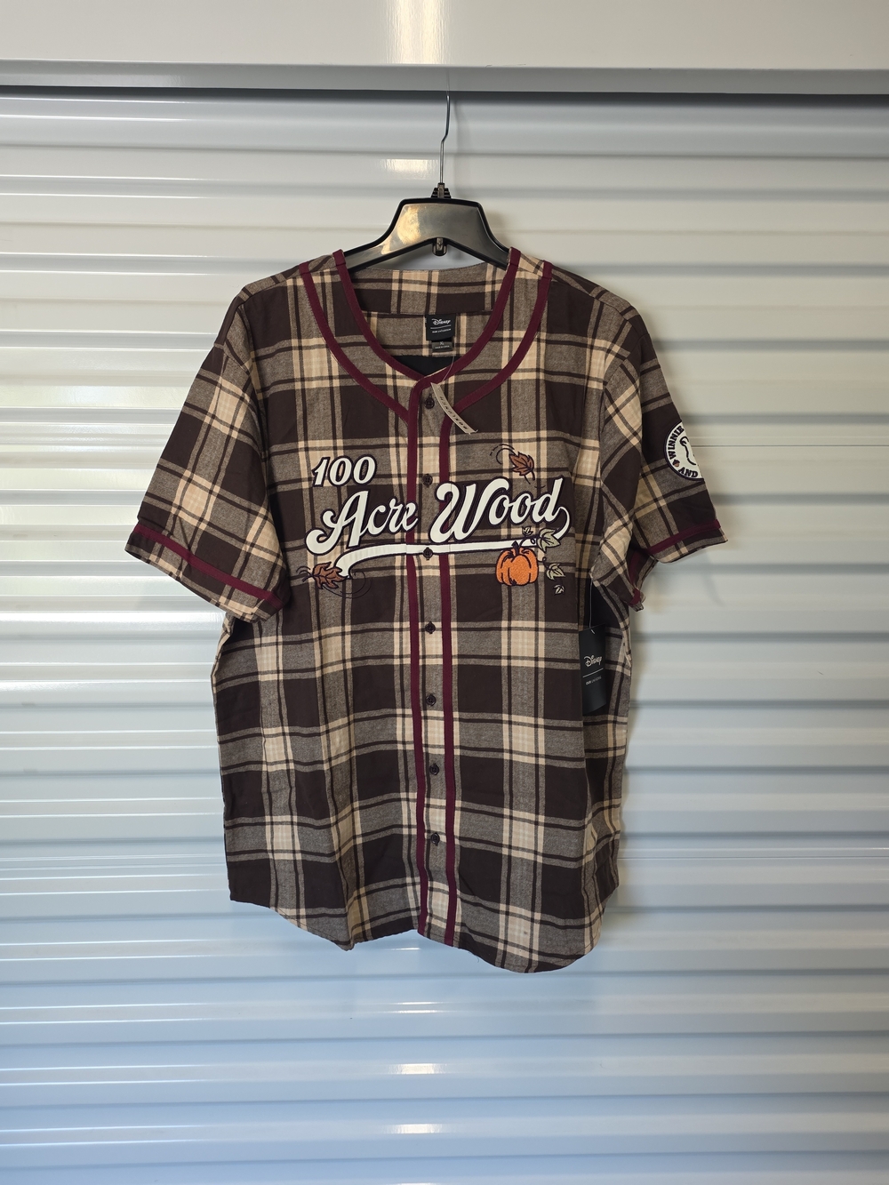 Disney Winnie The Pooh Hundred Acre Wood Plaid Jersey Unisex XL NWT